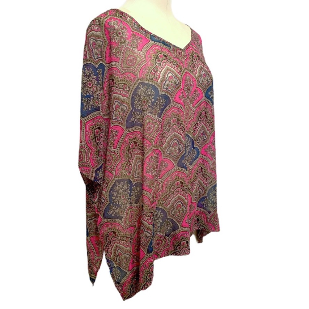 The Limited Sheer Pink Patterned Blouse Small